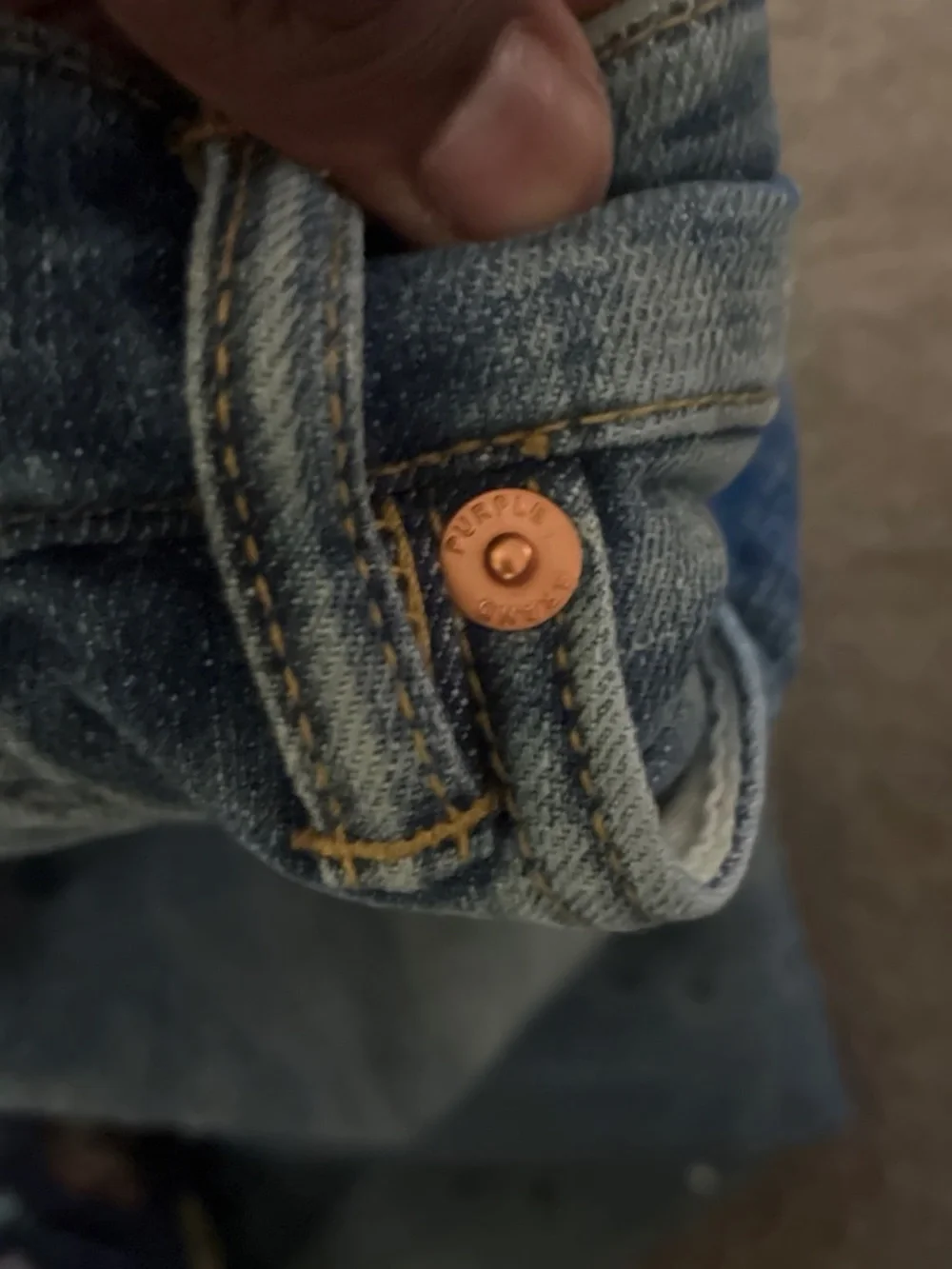 Slim Light Blue Men’s Jeans with Copper Rivet Accent